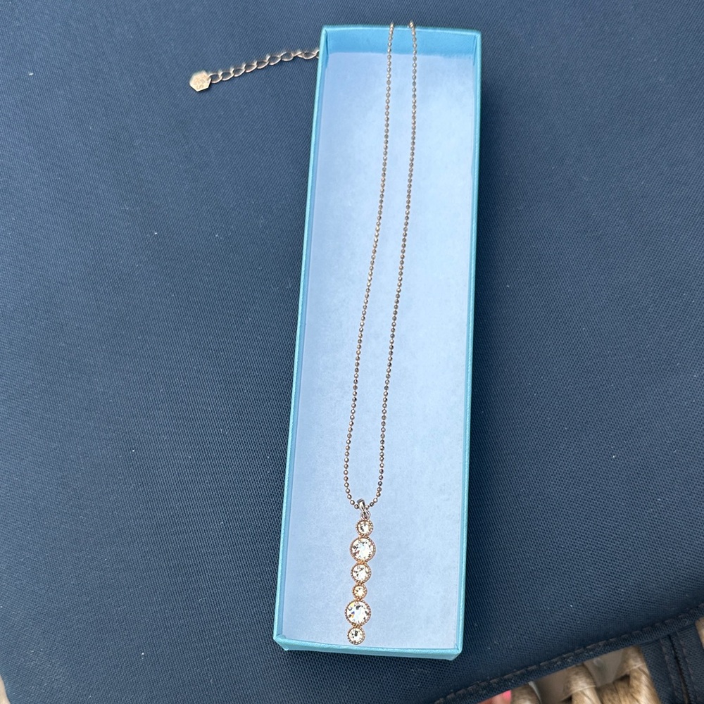 Touchstone Crystal Silver Necklace with Clear Accents